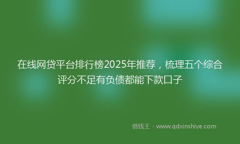 在线网贷平台排行榜2025年推荐，梳理五个综合评分不足有负债都能下款口子