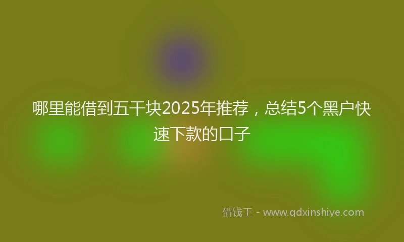 哪里能借到五干块2025年推荐，总结5个黑户快速下款的口子