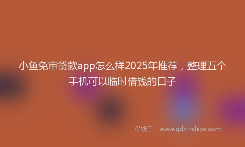 小鱼免审贷款app怎么样2025年推荐，整理五个手机可以临时借钱的口子
