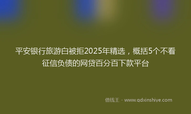 平安银行旅游白被拒2025年精选，概括5个不看征信负债的网贷百分百下款平台
