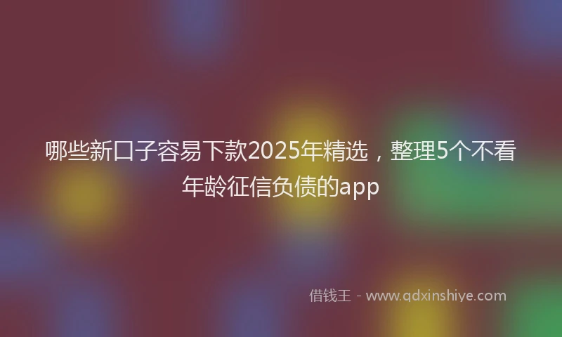 哪些新口子容易下款2025年精选，整理5个不看年龄征信负债的app