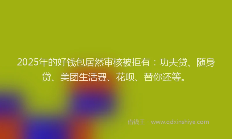 2025年的好钱包居然审核被拒有：功夫贷、随身贷、美团生活费、花呗、替你还等。