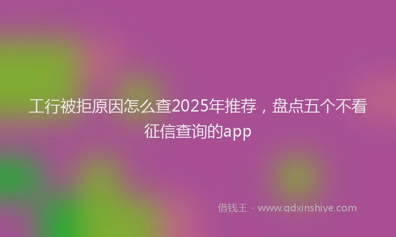 工行被拒原因怎么查2025年推荐，盘点五个不看征信查询的app