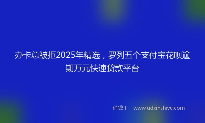 办卡总被拒2025年精选，罗列五个支付宝花呗逾期万元快速贷款平台