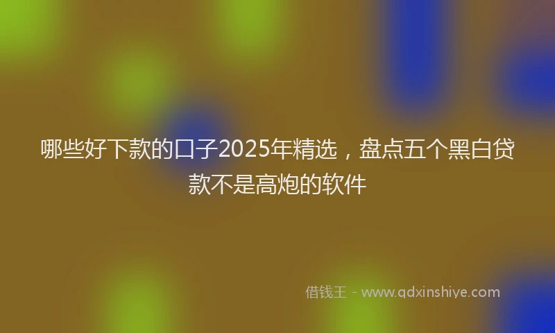 哪些好下款的口子2025年精选，盘点五个黑白贷款不是高炮的软件