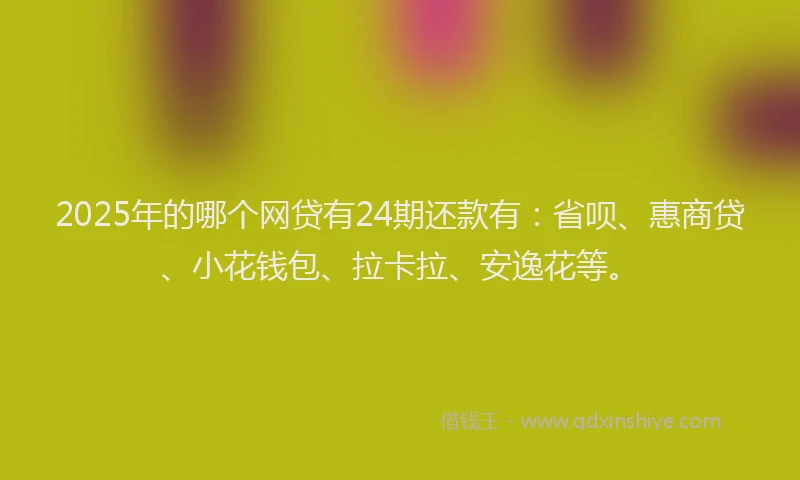 2025年的哪个网贷有24期还款有：省呗、惠商贷、小花钱包、拉卡拉、安逸花等。