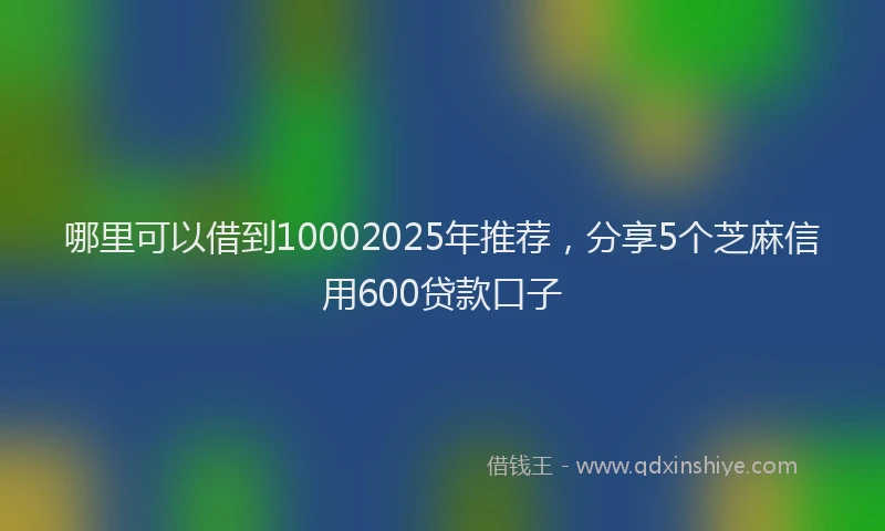 哪里可以借到10002025年推荐，分享5个芝麻信用600贷款口子