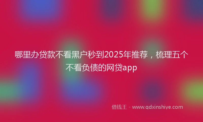 哪里办贷款不看黑户秒到2025年推荐，梳理五个不看负债的网贷app