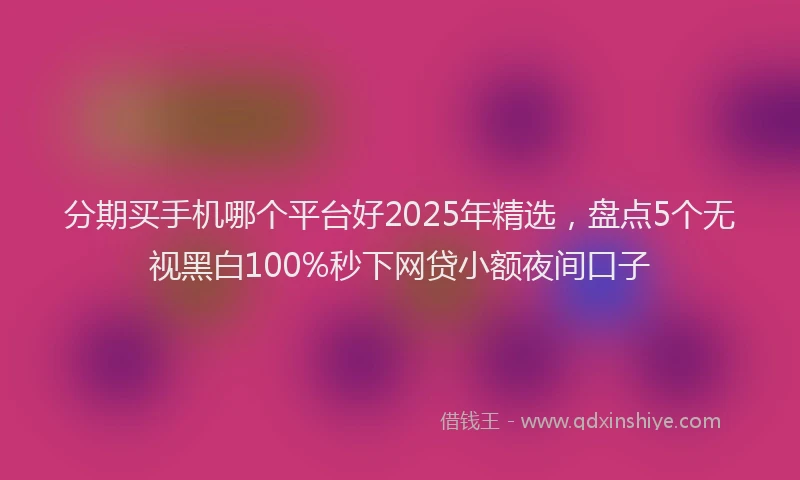 分期买手机哪个平台好2025年精选，盘点5个无视黑白100%秒下网贷小额夜间口子