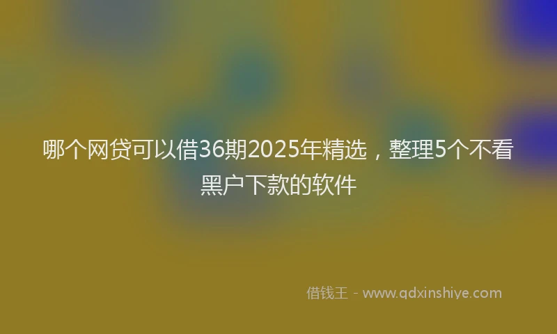 哪个网贷可以借36期2025年精选，整理5个不看黑户下款的软件