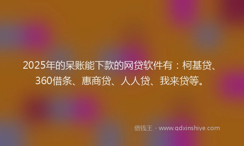 2025年的呆账能下款的网贷软件有：柯基贷、360借条、惠商贷、人人贷、我来贷等。