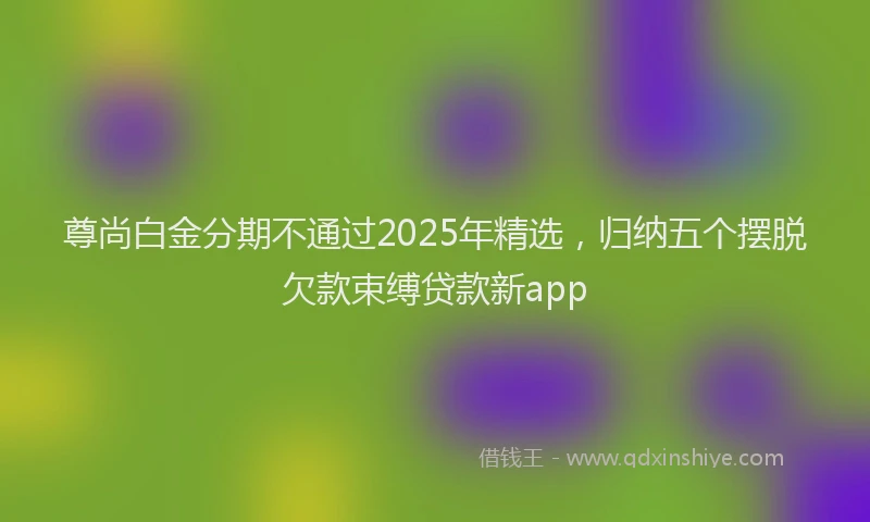 尊尚白金分期不通过2025年精选，归纳五个摆脱欠款束缚贷款新app