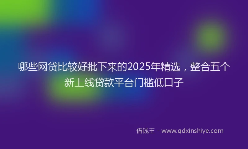 哪些网贷比较好批下来的2025年精选，整合五个新上线贷款平台门槛低口子