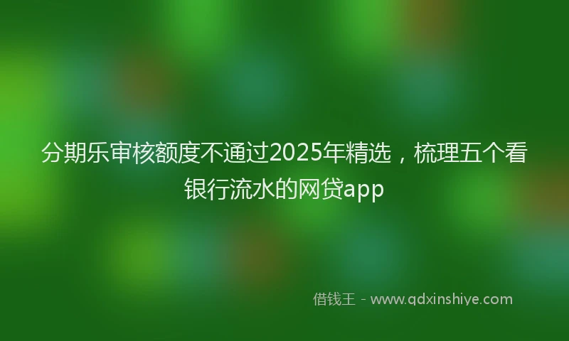 分期乐审核额度不通过2025年精选，梳理五个看银行流水的网贷app