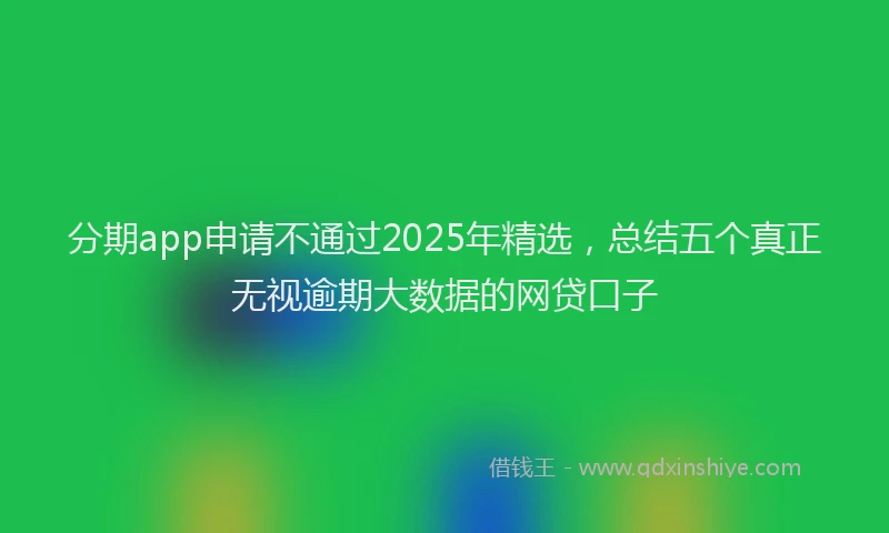 分期app申请不通过2025年精选，总结五个真正无视逾期大数据的网贷口子