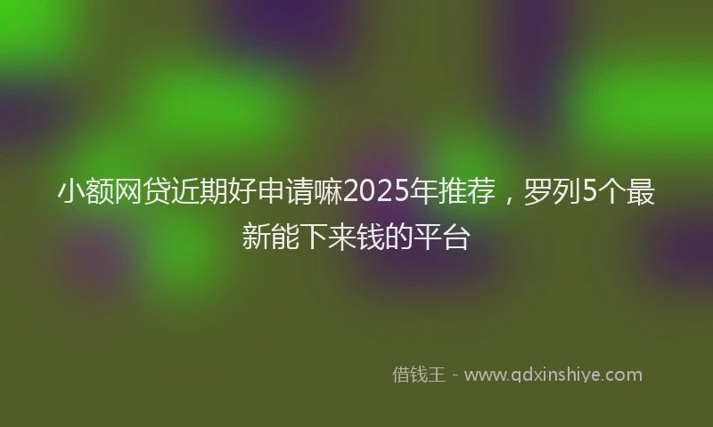 小额网贷近期好申请嘛2025年推荐，罗列5个最新能下来钱的平台