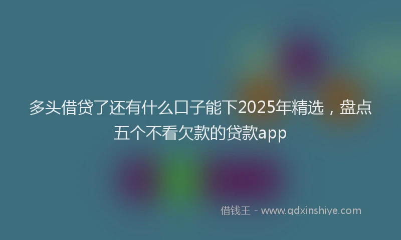 多头借贷了还有什么口子能下2025年精选，盘点五个不看欠款的贷款app
