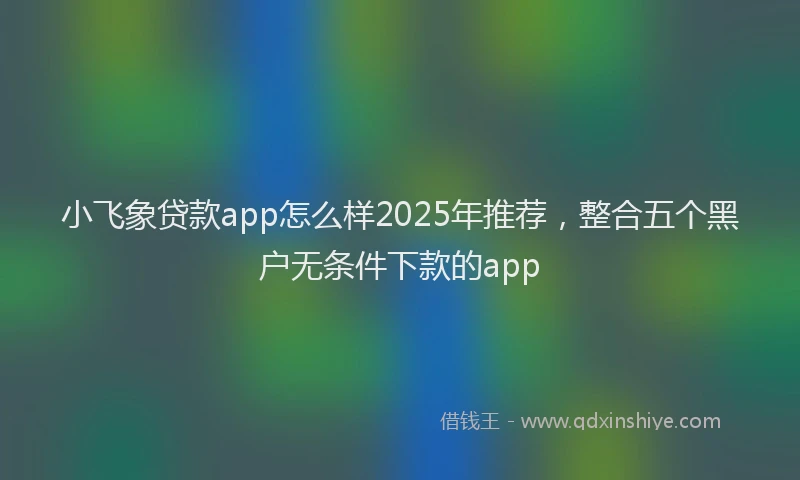 小飞象贷款app怎么样2025年推荐，整合五个黑户无条件下款的app