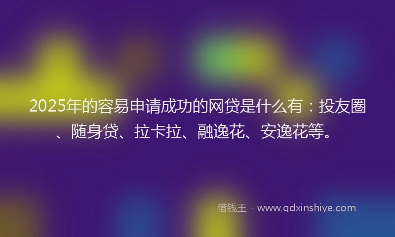 2025年的容易申请成功的网贷是什么有：投友圈、随身贷、拉卡拉、融逸花、安逸花等。