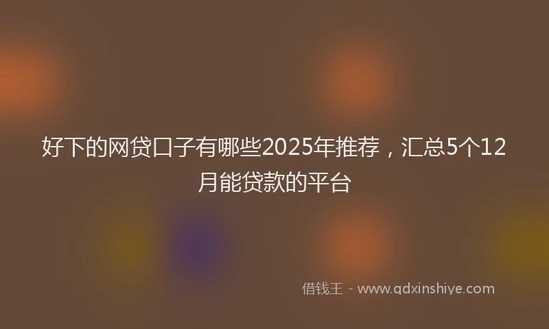 好下的网贷口子有哪些2025年推荐，汇总5个12月能贷款的平台