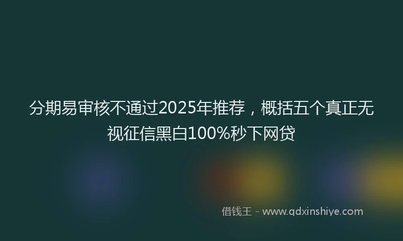 分期易审核不通过2025年推荐，概括五个真正无视征信黑白100%秒下网贷
