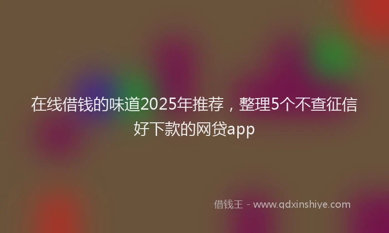 在线借钱的味道2025年推荐，整理5个不查征信好下款的网贷app