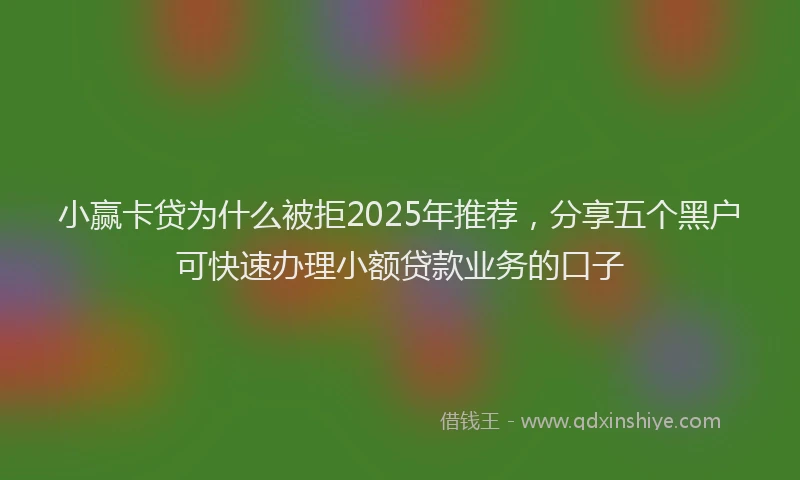 小赢卡贷为什么被拒2025年推荐，分享五个黑户可快速办理小额贷款业务的口子