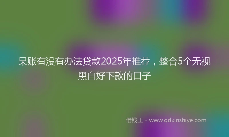 呆账有没有办法贷款2025年推荐，整合5个无视黑白好下款的口子