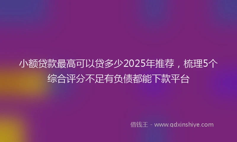 小额贷款最高可以贷多少2025年推荐，梳理5个综合评分不足有负债都能下款平台