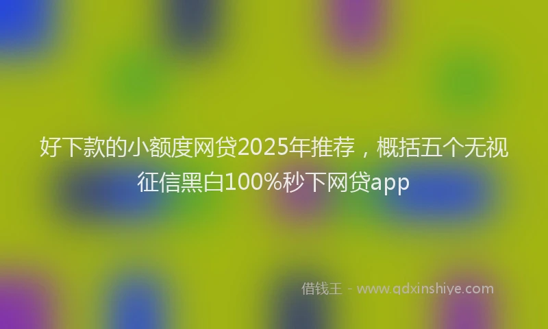 好下款的小额度网贷2025年推荐，概括五个无视征信黑白100%秒下网贷app