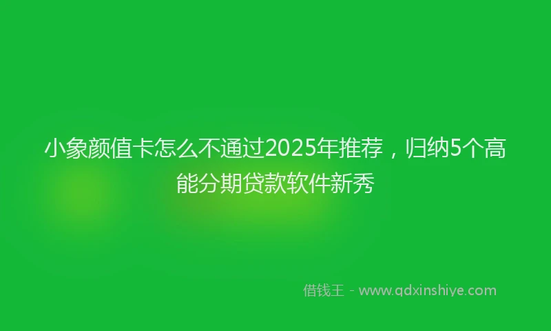小象颜值卡怎么不通过2025年推荐，归纳5个高能分期贷款软件新秀