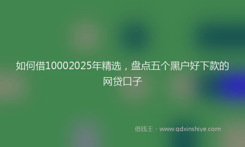 如何借10002025年精选，盘点五个黑户好下款的网贷口子