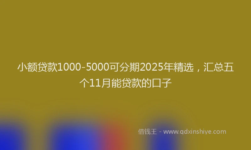 小额贷款1000-5000可分期2025年精选，汇总五个11月能贷款的口子