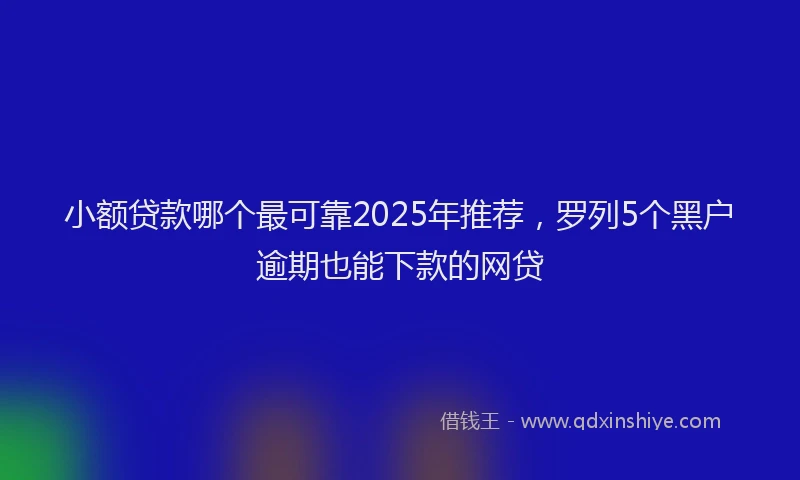小额贷款哪个最可靠2025年推荐，罗列5个黑户逾期也能下款的网贷