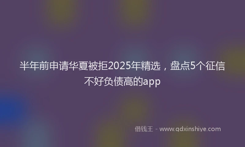 半年前申请华夏被拒2025年精选，盘点5个征信不好负债高的app