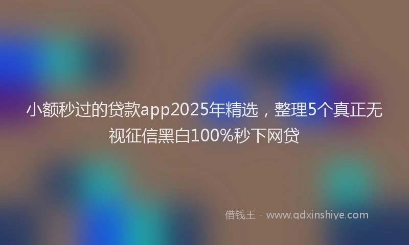 小额秒过的贷款app2025年精选，整理5个真正无视征信黑白100%秒下网贷