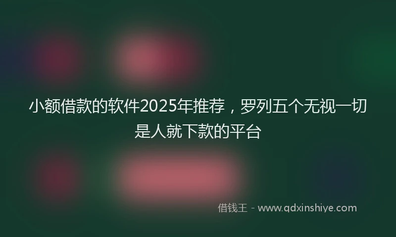 小额借款的软件2025年推荐，罗列五个无视一切是人就下款的平台