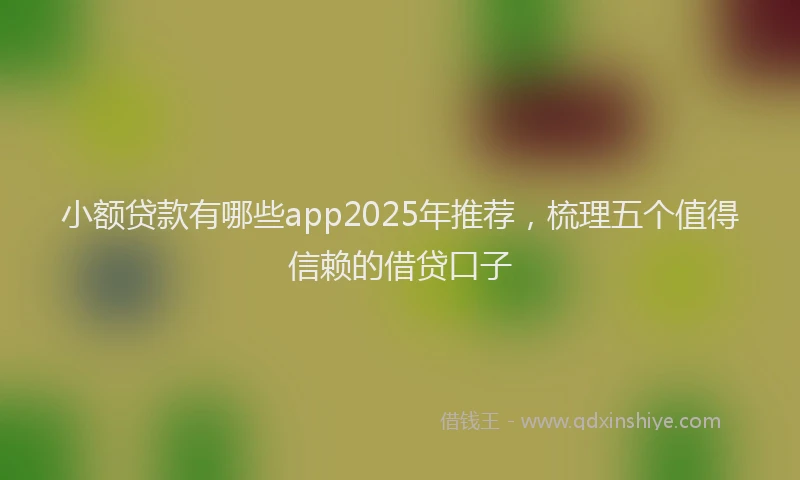 小额贷款有哪些app2025年推荐，梳理五个值得信赖的借贷口子