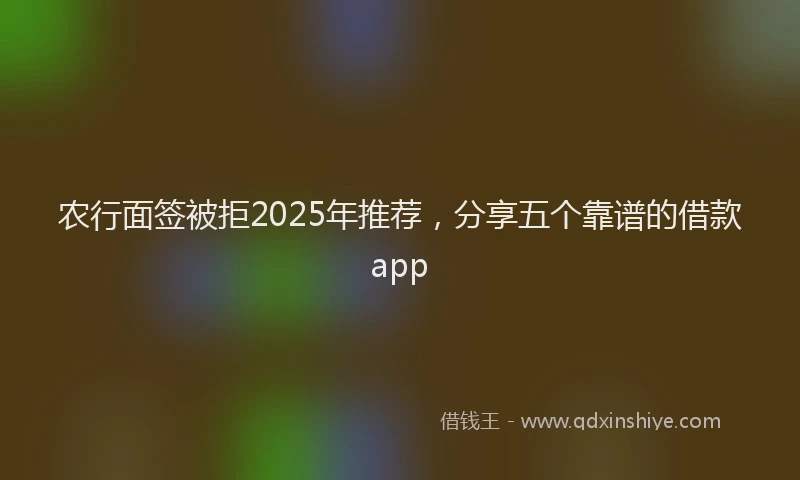 农行面签被拒2025年推荐，分享五个靠谱的借款app