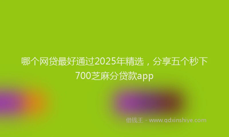 哪个网贷最好通过2025年精选，分享五个秒下700芝麻分贷款app