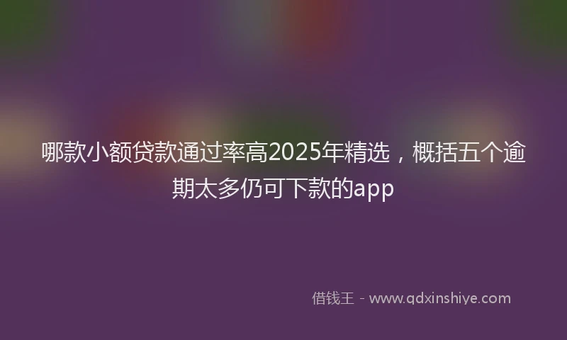 哪款小额贷款通过率高2025年精选，概括五个逾期太多仍可下款的app