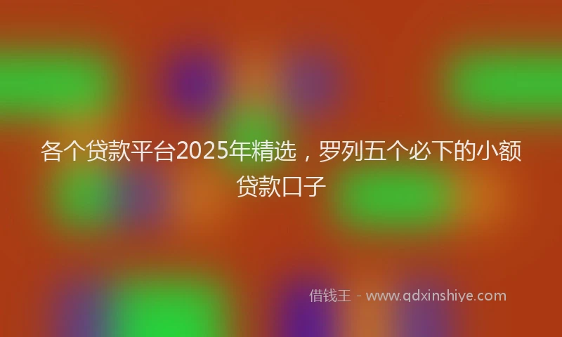 各个贷款平台2025年精选，罗列五个必下的小额贷款口子