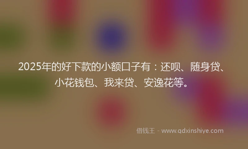 2025年的好下款的小额口子有：还呗、随身贷、小花钱包、我来贷、安逸花等。