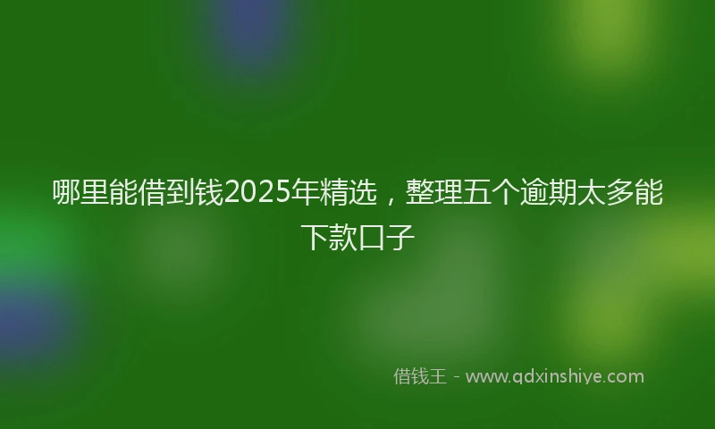 哪里能借到钱2025年精选，整理五个逾期太多能下款口子