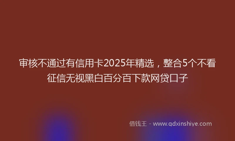 审核不通过有信用卡2025年精选，整合5个不看征信无视黑白百分百下款网贷口子
