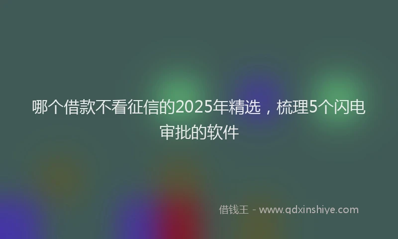 哪个借款不看征信的2025年精选，梳理5个闪电审批的软件