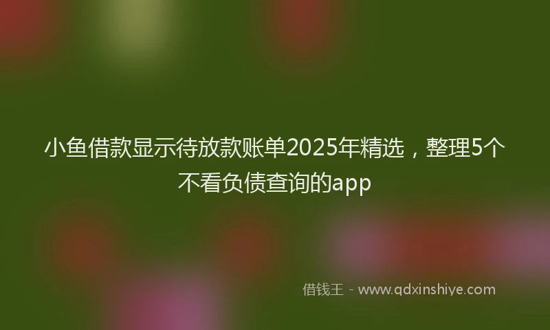 小鱼借款显示待放款账单2025年精选，整理5个不看负债查询的app