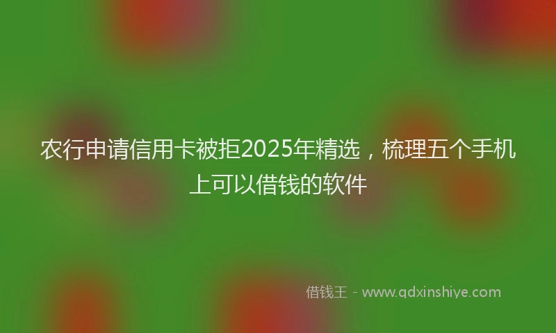 农行申请信用卡被拒2025年精选，梳理五个手机上可以借钱的软件