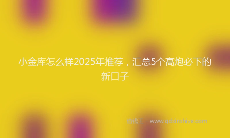 小金库怎么样2025年推荐，汇总5个高炮必下的新口子