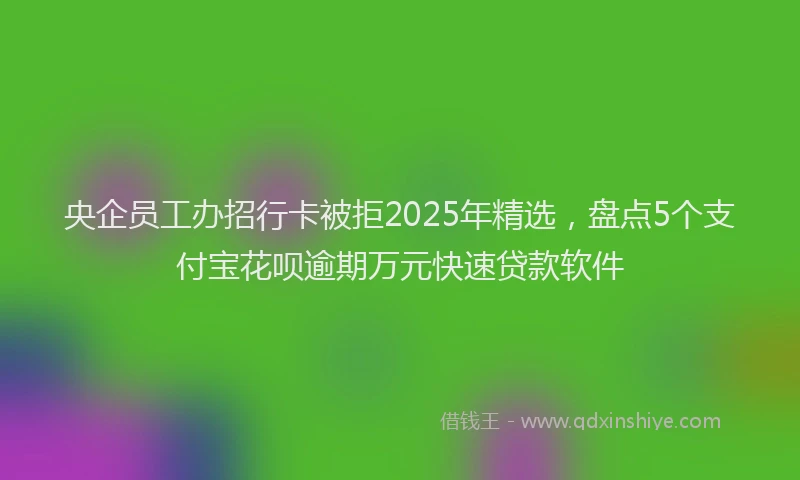 央企员工办招行卡被拒2025年精选，盘点5个支付宝花呗逾期万元快速贷款软件